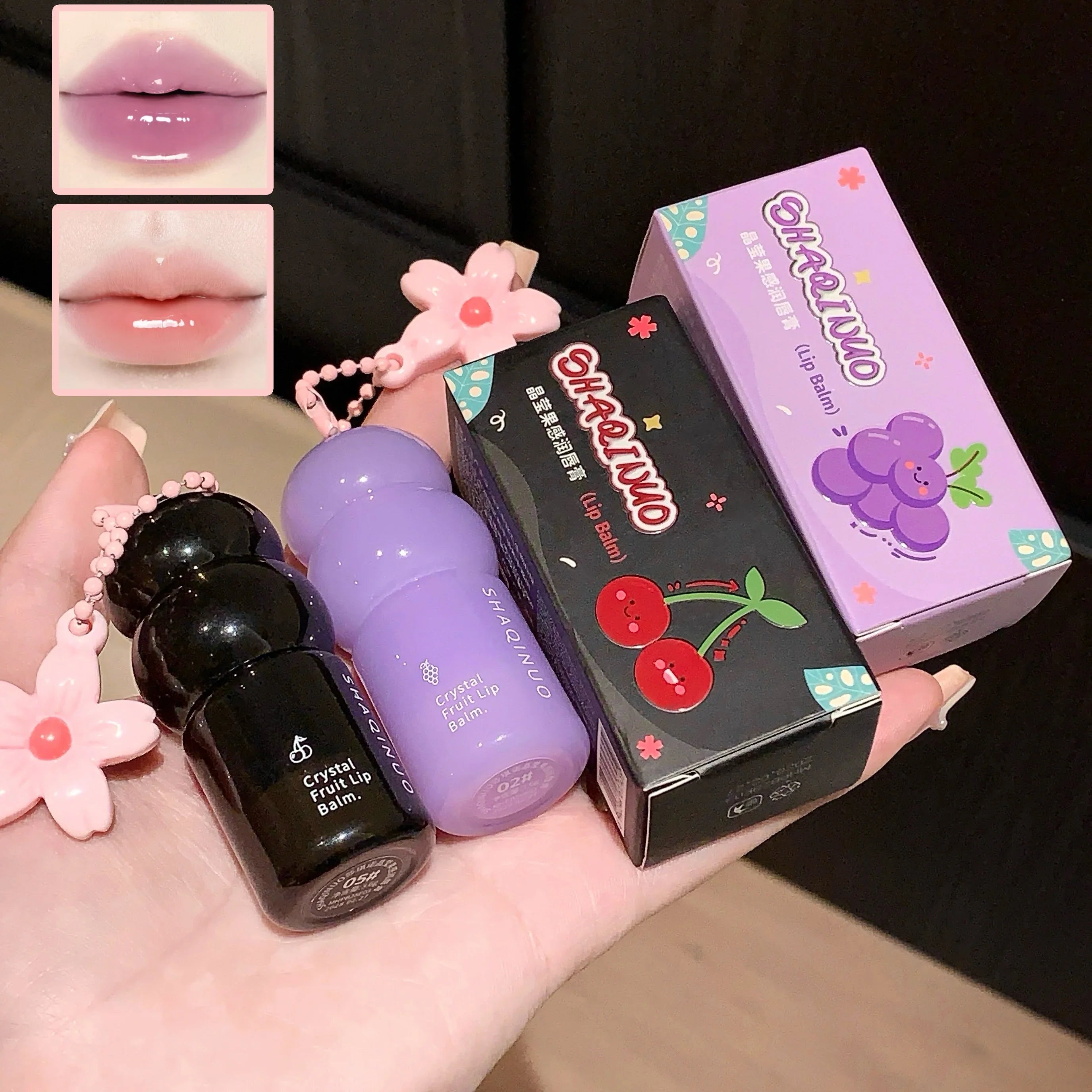 Hydrating Fruit Lip Balm Pendant, Tinted Moisturizing Lip Care for Fall &amp; Winter, Prevents Dry Cracking, Refreshing Fruit Flavor