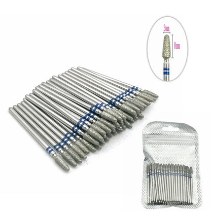 50pc Diamond Nail Drill Cuticle Clean Bit Set Milling Cutter for Manicure Electric  Bits Accessories Dead Skin Remove Tool