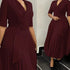Elegant Office Ladies Dresses 2024 Autumn Fall Notched Collar Half Sleeve Belt Waisted Mid Calf Female Birthday Party Dress Midi SHOPEZRA L.L.C.