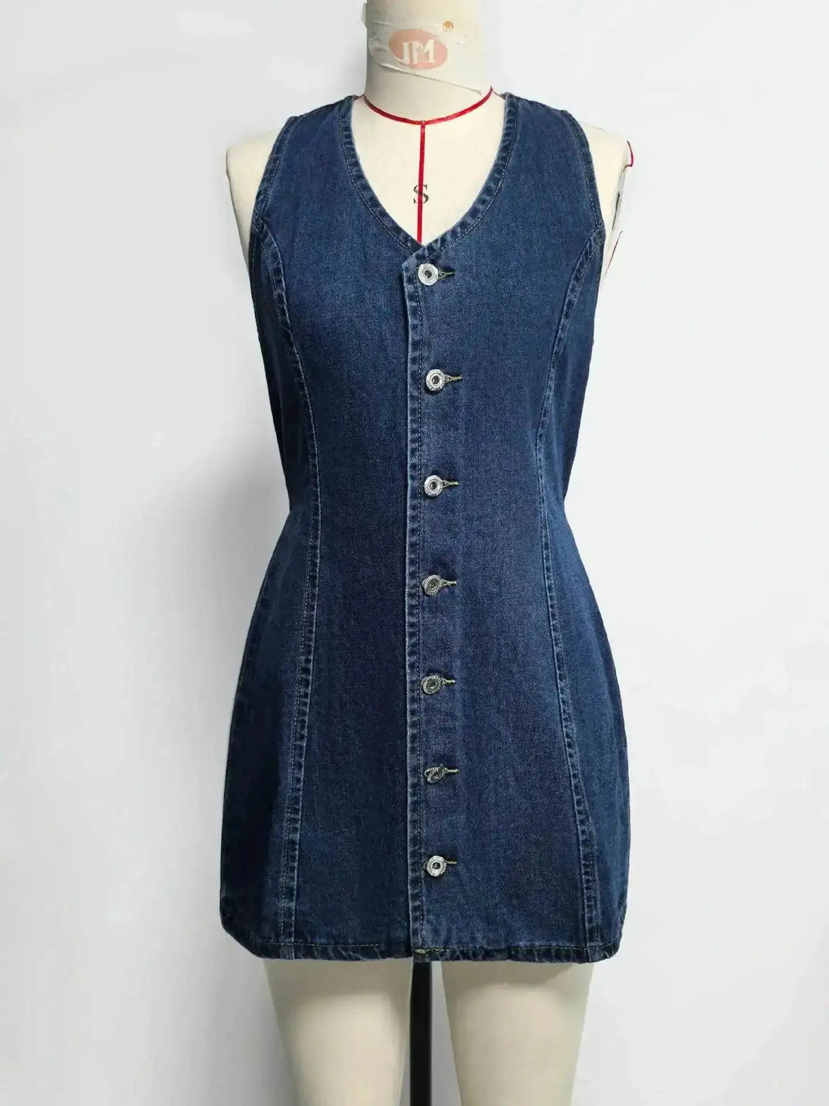 Denim Dress Women Mid Length Dresses Vest Vestidos Y2k Streetwear Elegant Splice Party Night Work V Neck Sleeveless Tight Waist by Dropshipman