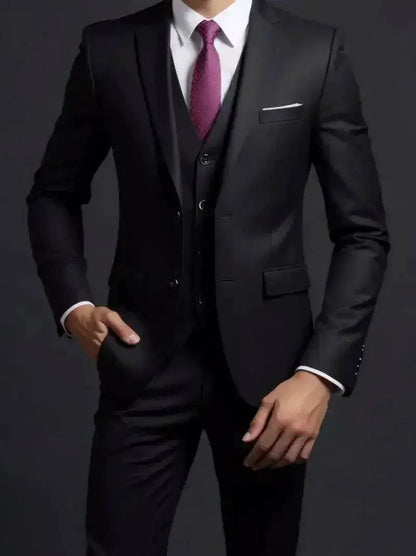 Suit (Blazer+ Vest + Trousers) Men&