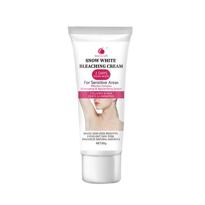Snow White cream, private parts, underarms, knees, elbows, inner thighs, bikini line, armpits, dark areas of the body