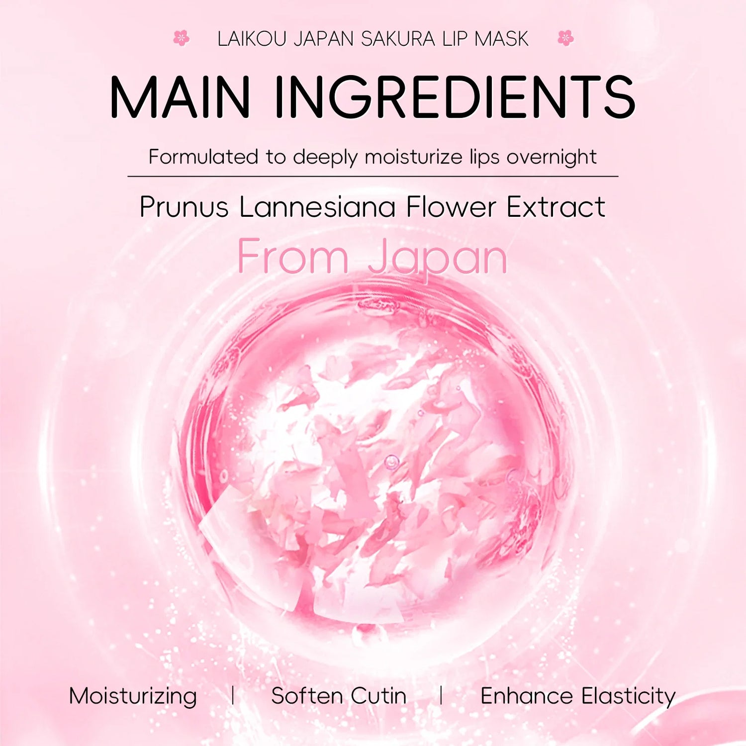LAIKOU Sakura Lip Mask - Overnight Hydrating Lip Balm for Plump Lip Lines Beauty Care