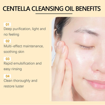 Centella Cleansing Oil Facial Makeup Remover Gentle Cleansing Pores Oil Control Vitamin E Soothing Face Skincare Products 100ml