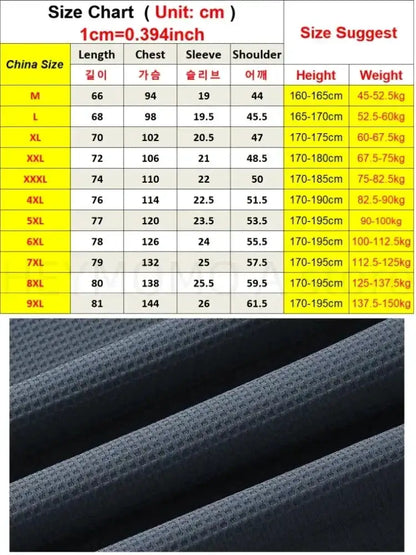 Plus Size 7XL 8XL 9XL Summer V-Neck T-shirts For Men Ice Silk Cooling Quick-dry Breathable Men&
