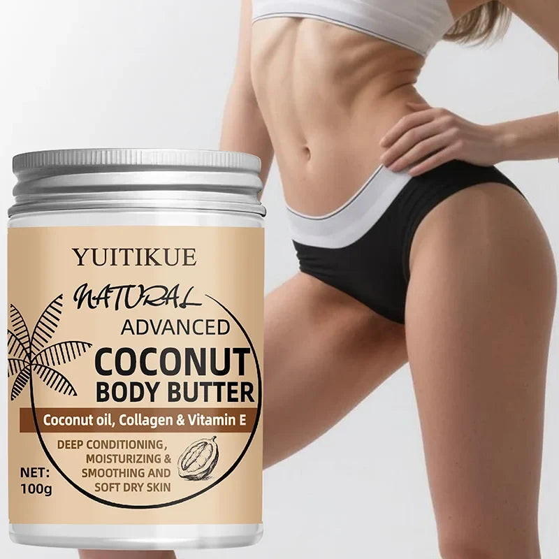 Advanced Coconut Body Butter 100g - Creamy Texture for Easy Absorption, Deeply Moisturizes &amp; Smooths Dry Skin