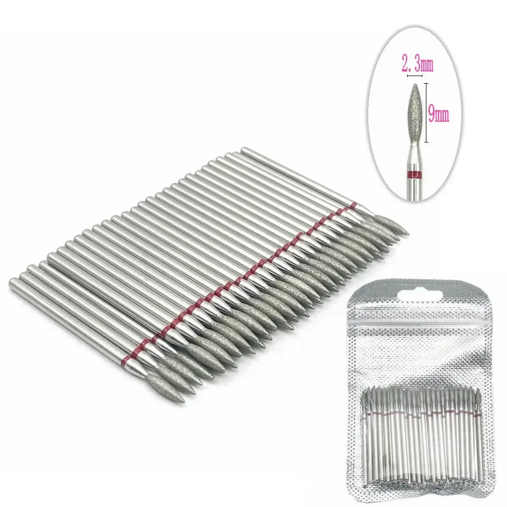 50pc Diamond Nail Drill Cuticle Clean Bit Set Milling Cutter for Manicure Electric  Bits Accessories Dead Skin Remove Tool