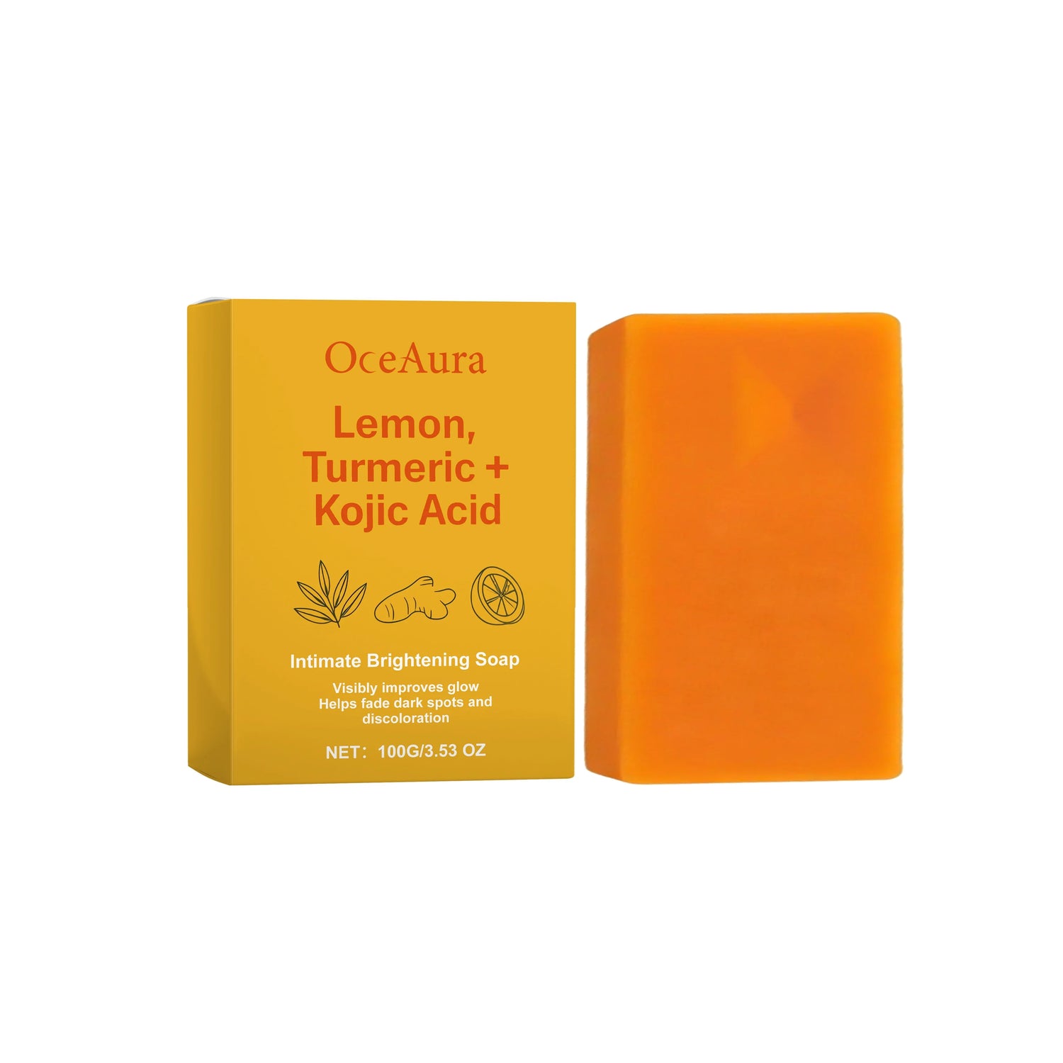 Lemon Turmeric Kojic Acid Soap Massage Handmade Soap For Bath For Deep Cleansing Exfoliation Body Moisturizing Smooth Body Care