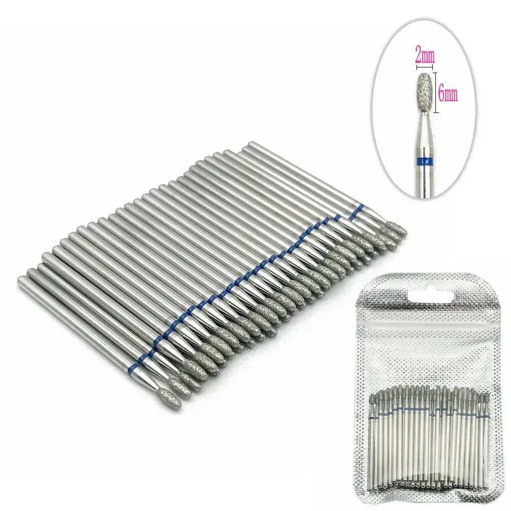 50pc Diamond Nail Drill Cuticle Clean Bit Set Milling Cutter for Manicure Electric  Bits Accessories Dead Skin Remove Tool
