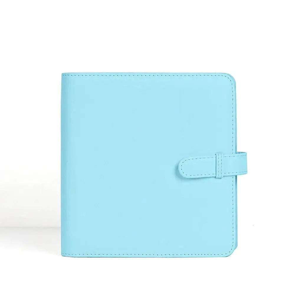 Square photo album with 288 slots, solid color PU cover, for children's growth and camera photos like Instax and Kodak Mini.