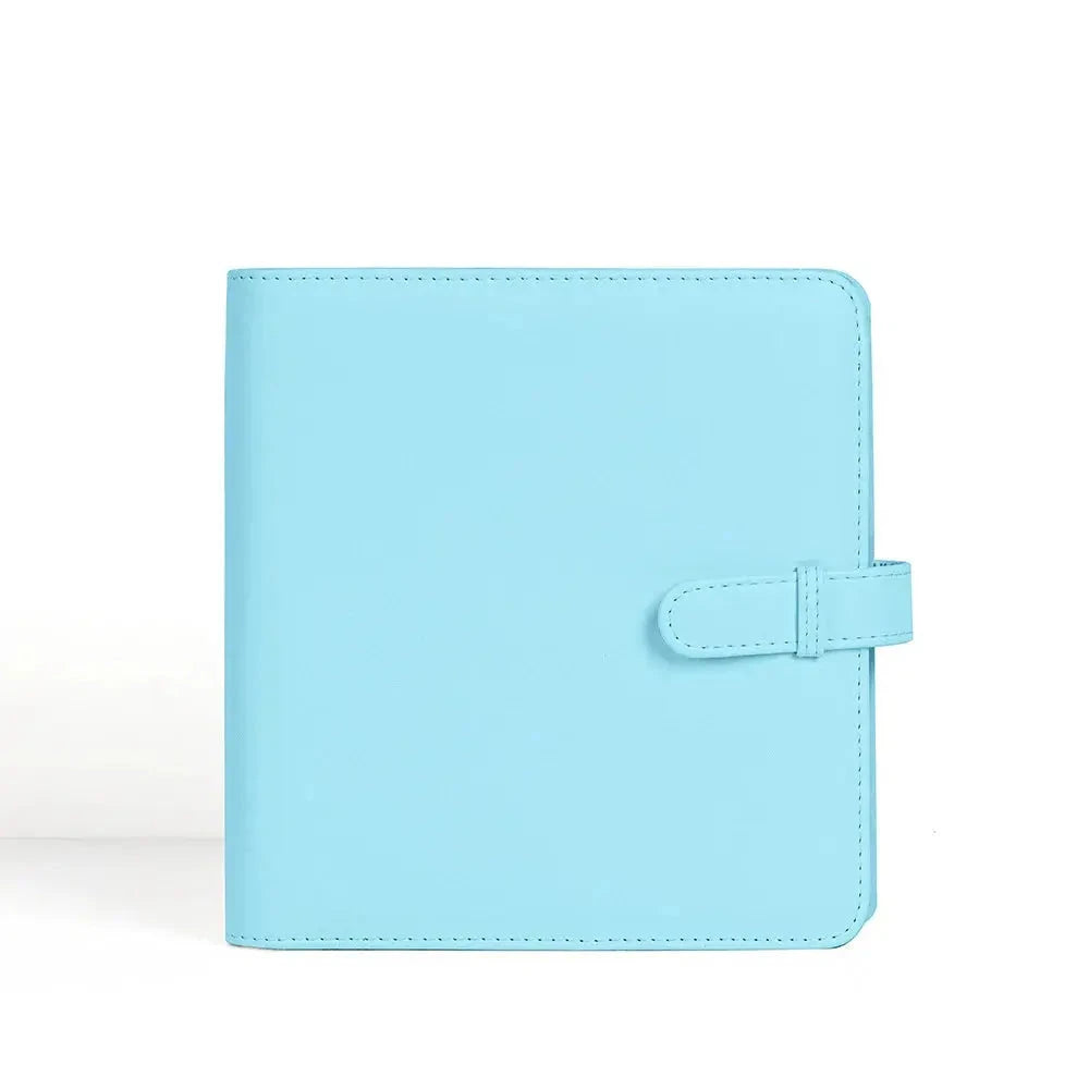 Square photo album with 288 card slots by SHOPEZRA, solid color PU cover, fits Instax Square and Kodak Mini 3 Square camera photos.