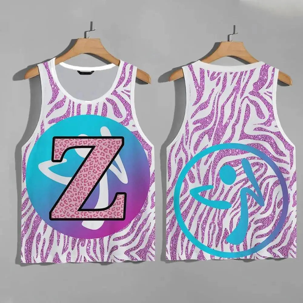 Unisex Zumba Wear quick-dry workout vest for men and women, casual sport dance top with breathable fabric.
