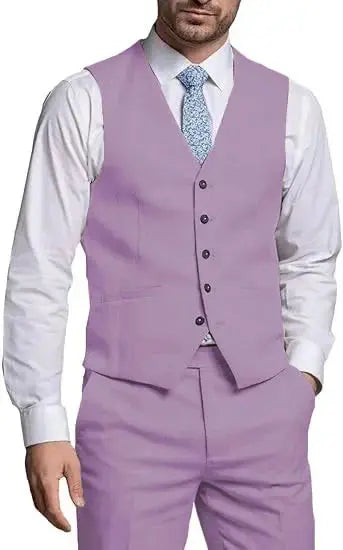 Suits for Men 2 Pieces Vest and Pants Set Gentleman Classic Suit for Men Tuxedo Suit for Men for Wedding Summer Beach SHOPEZRA L.L.C.