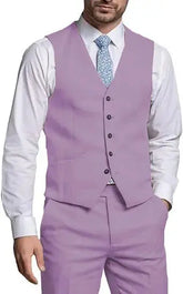Suits for Men 2 Pieces Vest and Pants Set Gentleman Classic Suit for Men Tuxedo Suit for Men for Wedding Summer Beach SHOPEZRA L.L.C.