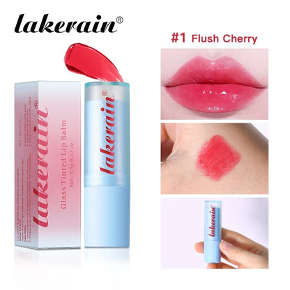 Glass Tinted Lip Balm Light Cherry Red Orange Glow Moisturizing Vegetarian Lip Balm With Bright Clear Color Korea Lip Cosmetics