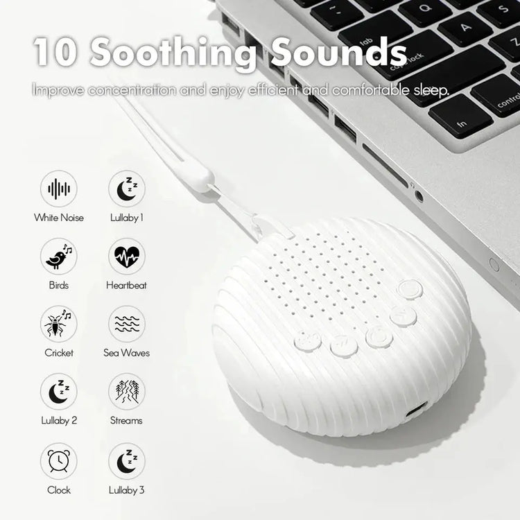 White Noise Sound Machine Portable Baby Sleep Machine 10 Soothing Sounds Volume Adjustable Built-in Rechargeable Battery USB SHOPEZRA L.L.C.