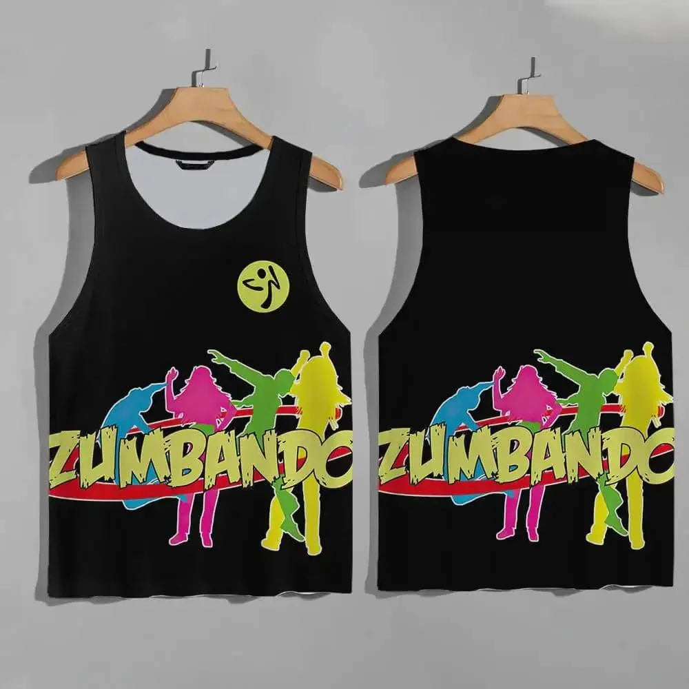 Unisex Zumba Wear quick-dry workout vest for men and women, casual sport top suitable for dance and active wear.