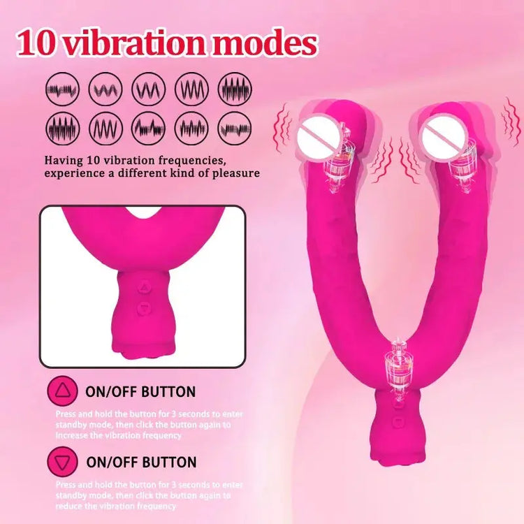 Double Ended Realistic Dildo Flexible Vibrating Dildos Double Sided Lesbian Anal Play G-spot Stimulator Sex Toys Masturbators SHOPEZRA L.L.C.