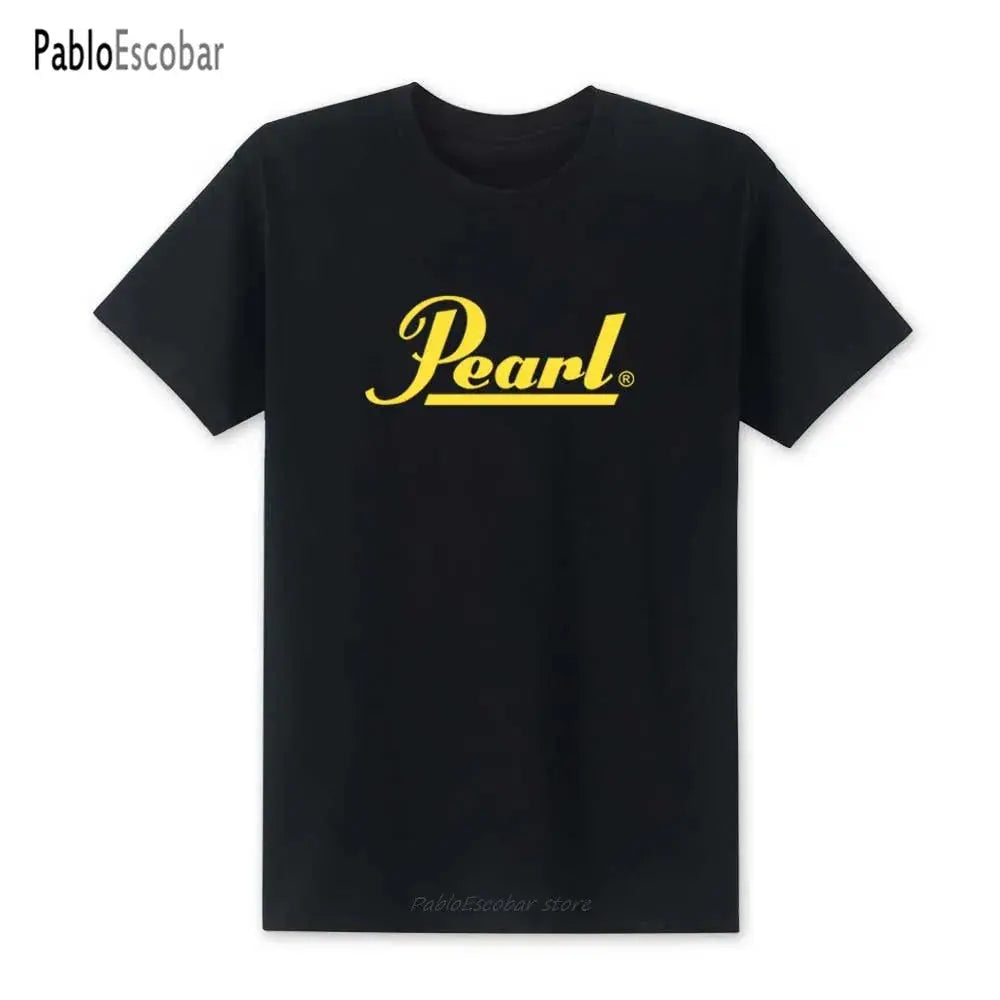 Fashion Drums Brand Men T Shirts Summer New Pearl T Shirt O-neck Short Sleeve Cotton Music T-shirts Top Tees SHOPEZRA L.L.C.
