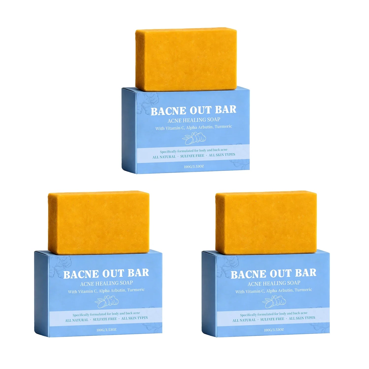 Body Cleansing Soap Moisturizing Brightening for Back Acne Free Natural Body Wash Bar Deep Clean Removes Odors Smooth Skin 100g