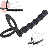 Double Penetration Dildo Dual Stimulation Vibrator for Couples, Anal Beads, G-Spot Massager, Cock Ring, Adult Sex Toys SHOPEZRA L.L.C.