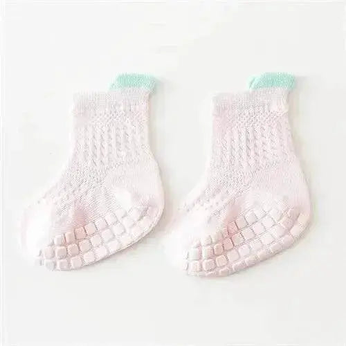3pairs/lot RAISE 6 Colored Non-slip Baby Girl Sock Breathable Thin Infant Girl Cotton Socks Kids Mesh Socks Children&