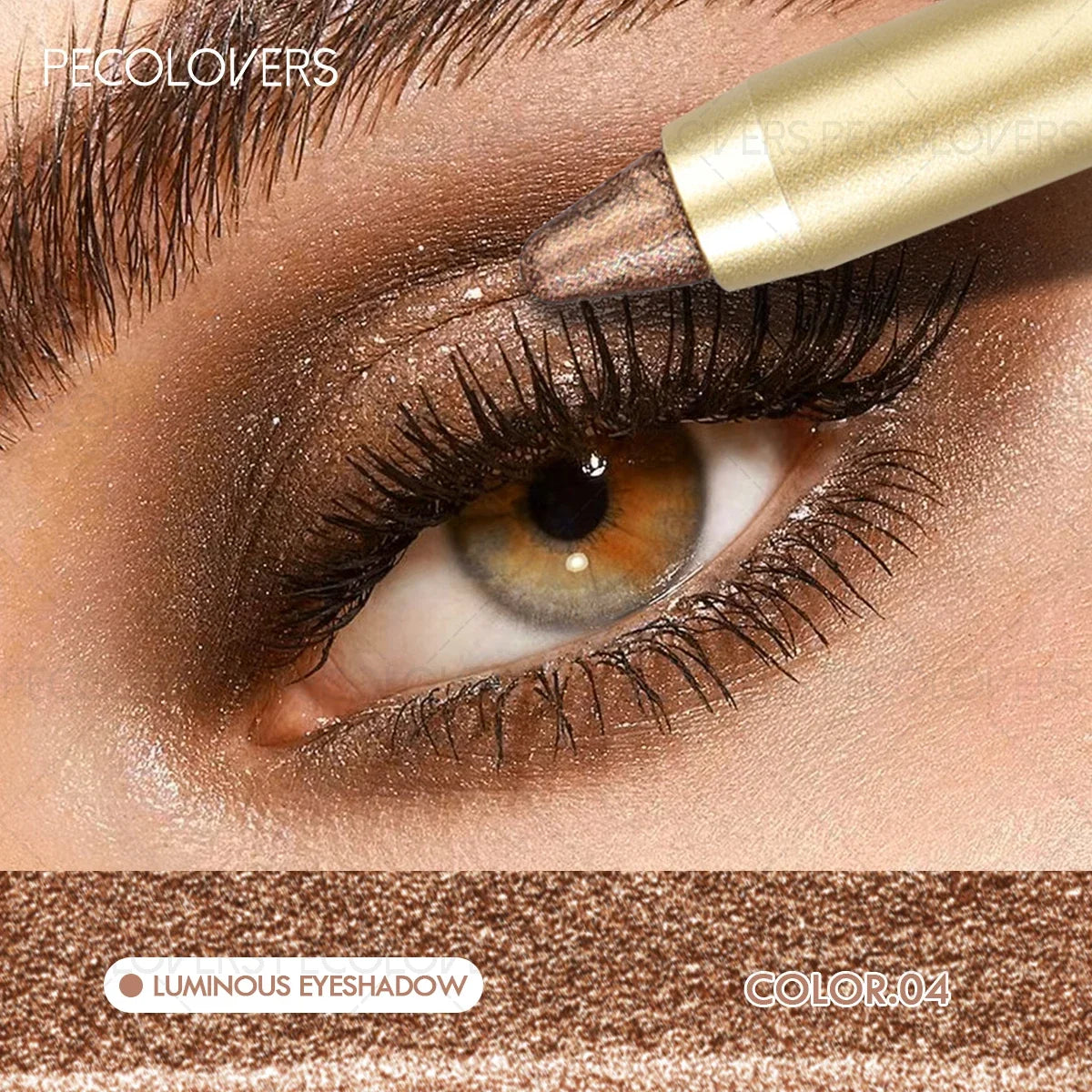 Smudge-Proof &amp; Waterproof Eyeshadow Stick,Dual-Ended Eye with Shadow Stick,Sponge Brush,Glitter &amp; Matte Finishes