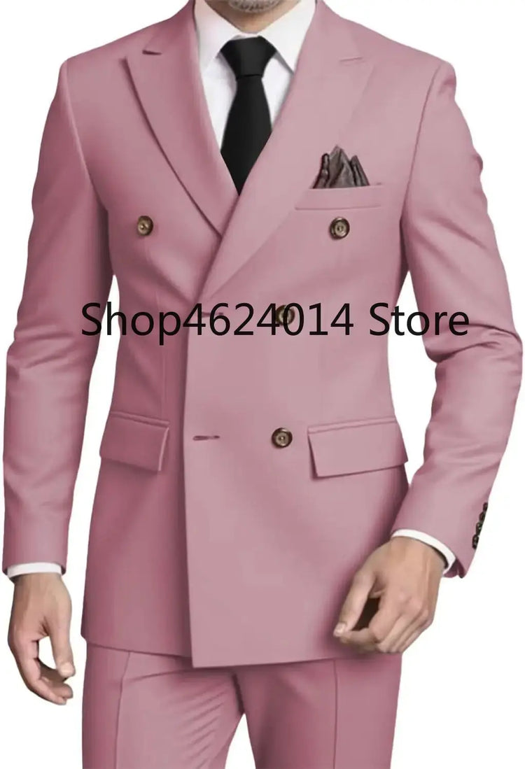Suits for Men Slim Fit 2 Piece, Mens Double Breasted Suit Tuxedo for Men Wedding Business Prom Formal Suits SHOPEZRA L.L.C.