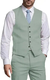 Suits for Men 2 Pieces Vest and Pants Set Gentleman Classic Suit for Men Tuxedo Suit for Men for Wedding Summer Beach SHOPEZRA L.L.C.