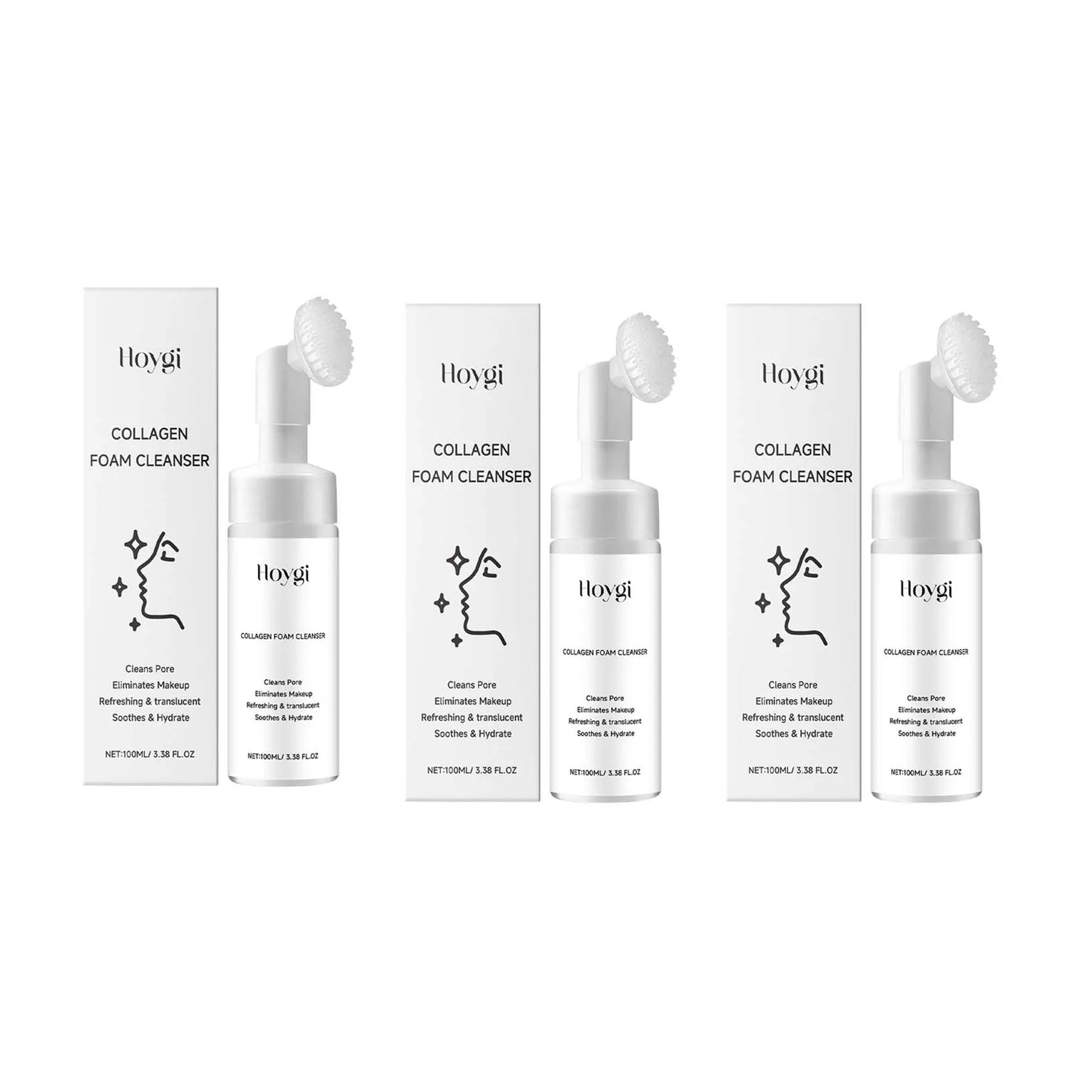 Collagen Facial Cleanser Mousse Deep Cleansing Skincare Controls Oil Moisturizing Firming Face Wash Foam Cleanser Skin Care