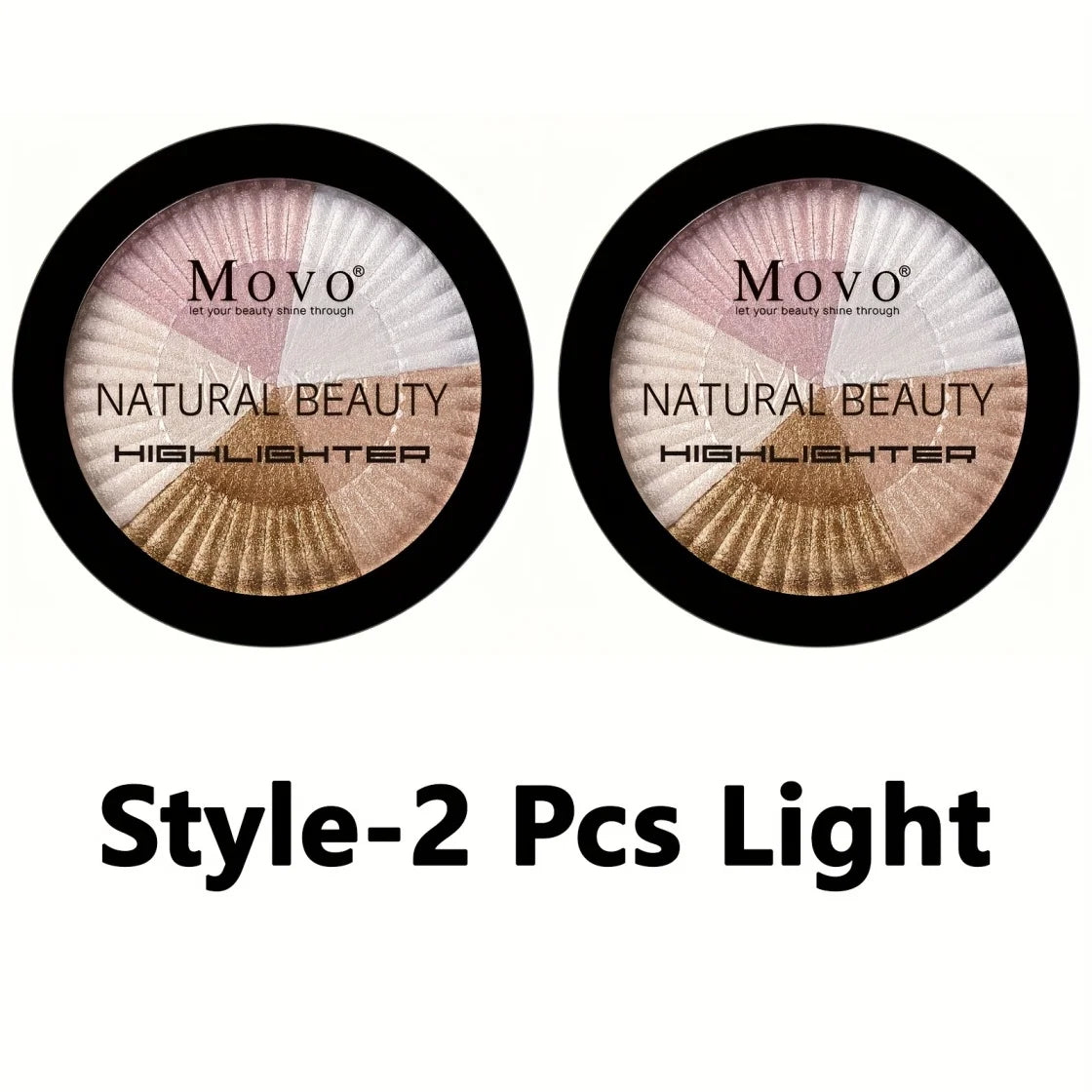 2pcs 5 Colors Highlighter Powder Palette With Pearly Shimmering, Shimmer Glitter Highlight Contouring Palette,
