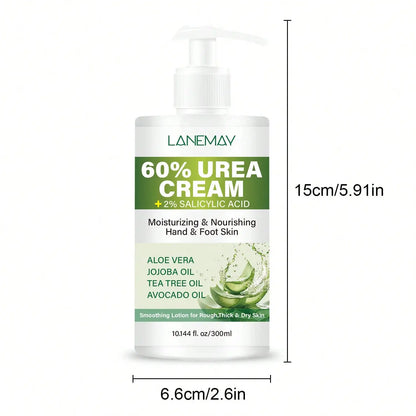 60% Urea Hand &amp; Foot Cream - Long-lasting Skin Moisturizer, Hydrates and Repairs the Skin Barrier, Softens and Brightens Skin