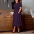 Elegant Office Dress for Women Professional O Neck Short Sleeve Belt Waisted A Line Mid Calf Formal Business Work Dress Midi New SHOPEZRA L.L.C.