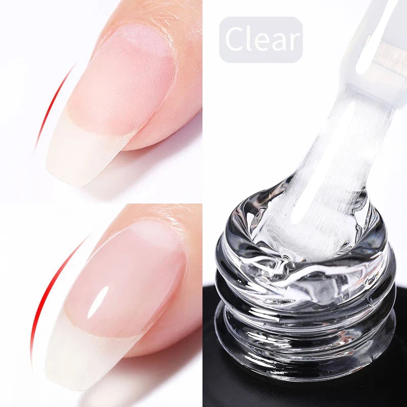 BORN PRETTY Milky Pink Rubber Base Gel Nail Polish Glitter 15ml Semi-Permanent Varnish Soak Off Self Leveling UV LED Gel