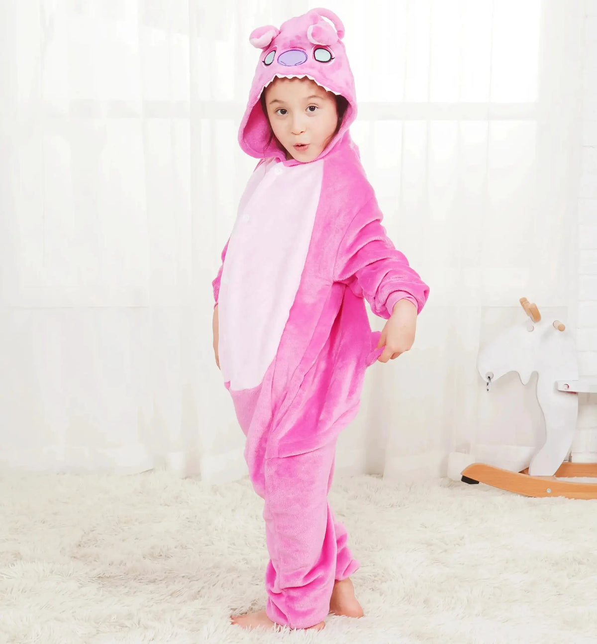 Kigurumi Stitch Cartoon Onesies Kids Children Animal Pajamas Jumpsuits Girls Boys Anime Cosplay Costumes For Christmas Halloween by Dropshipman