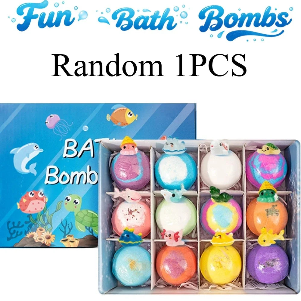 New 12PCS Ocean Toy Bath Salt Bombs, Bubble Bath Balls for Adults &amp; Kids, Fun Educational Bath Toys Party Favor Set