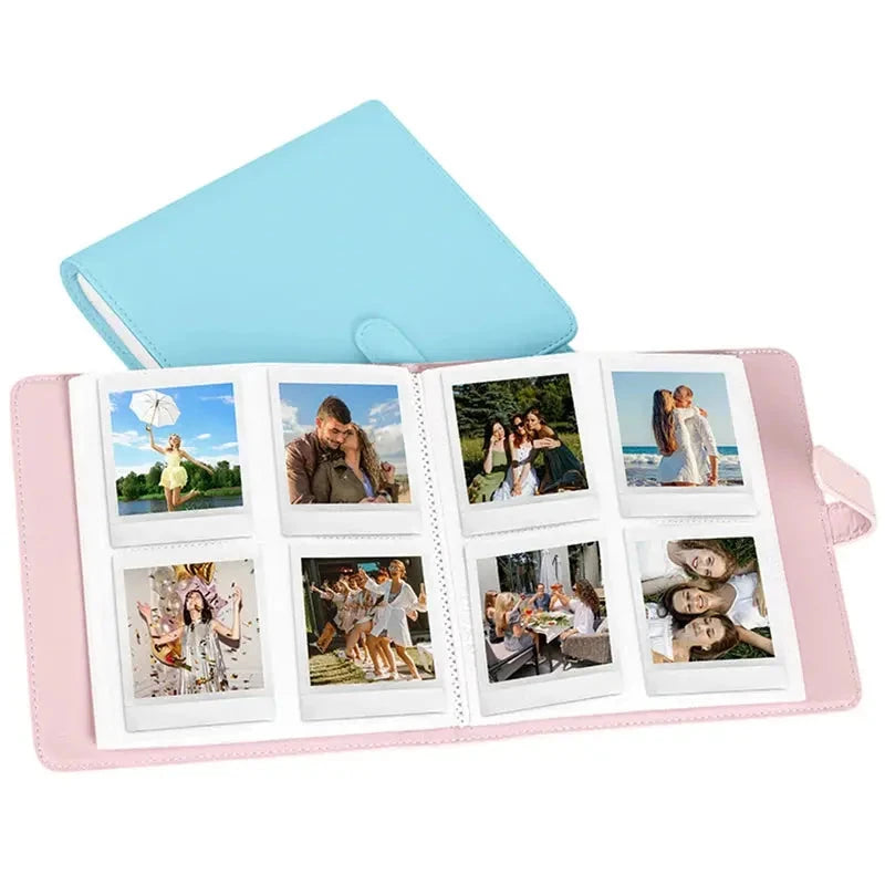 Square photo album with 288 card slots by SHOPEZRA L.L.C., solid color PU cover, holds Instax Square and Kodak Mini photos.