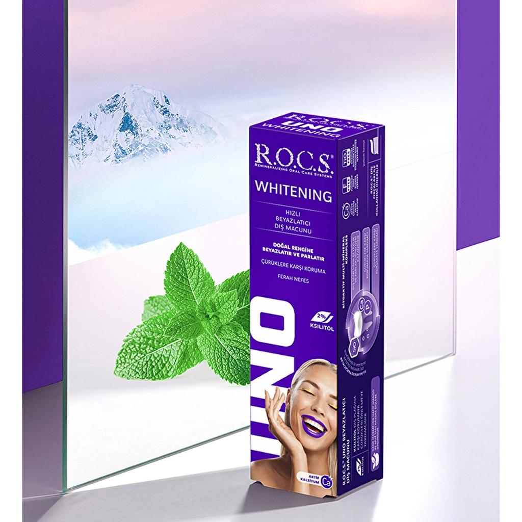 Rocs Uno Fast Whitening Toothpaste for Brighter Smiles 74g