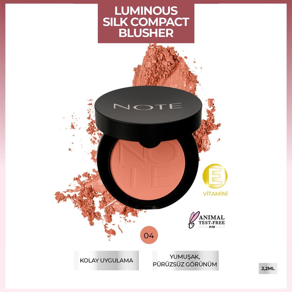 Note Luminous Silk Compact Blusher in 04 Soft Peach