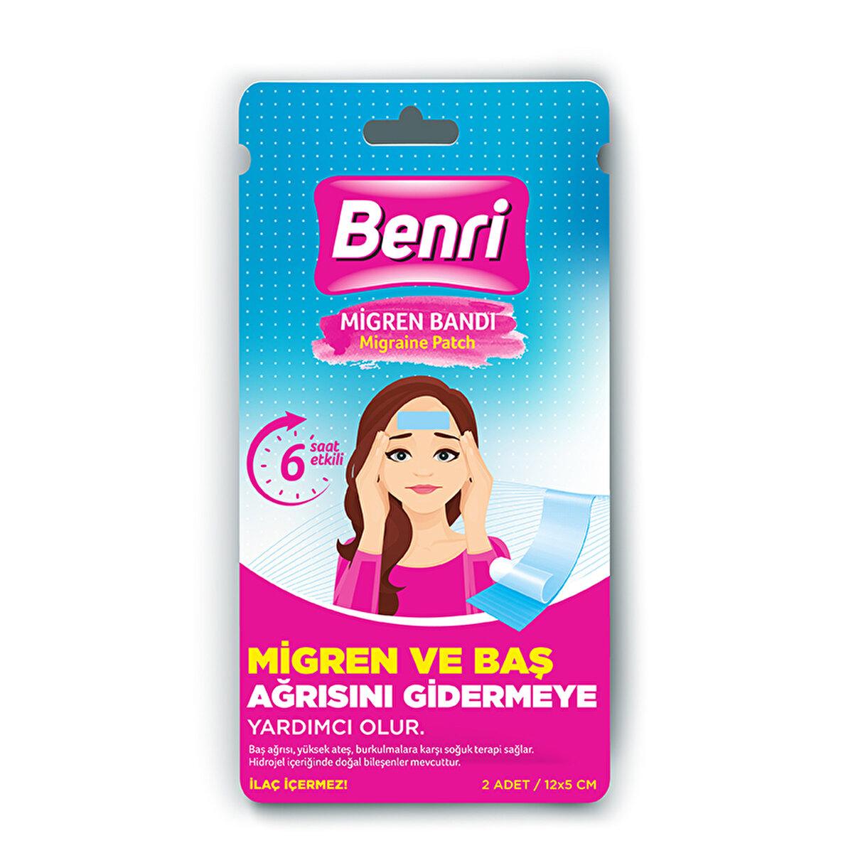 Benri Migraine Relief Band - Cooling Hydrogel Patch for Headache Relief, Non-Medicated Pain Relief, Cold Therapy
