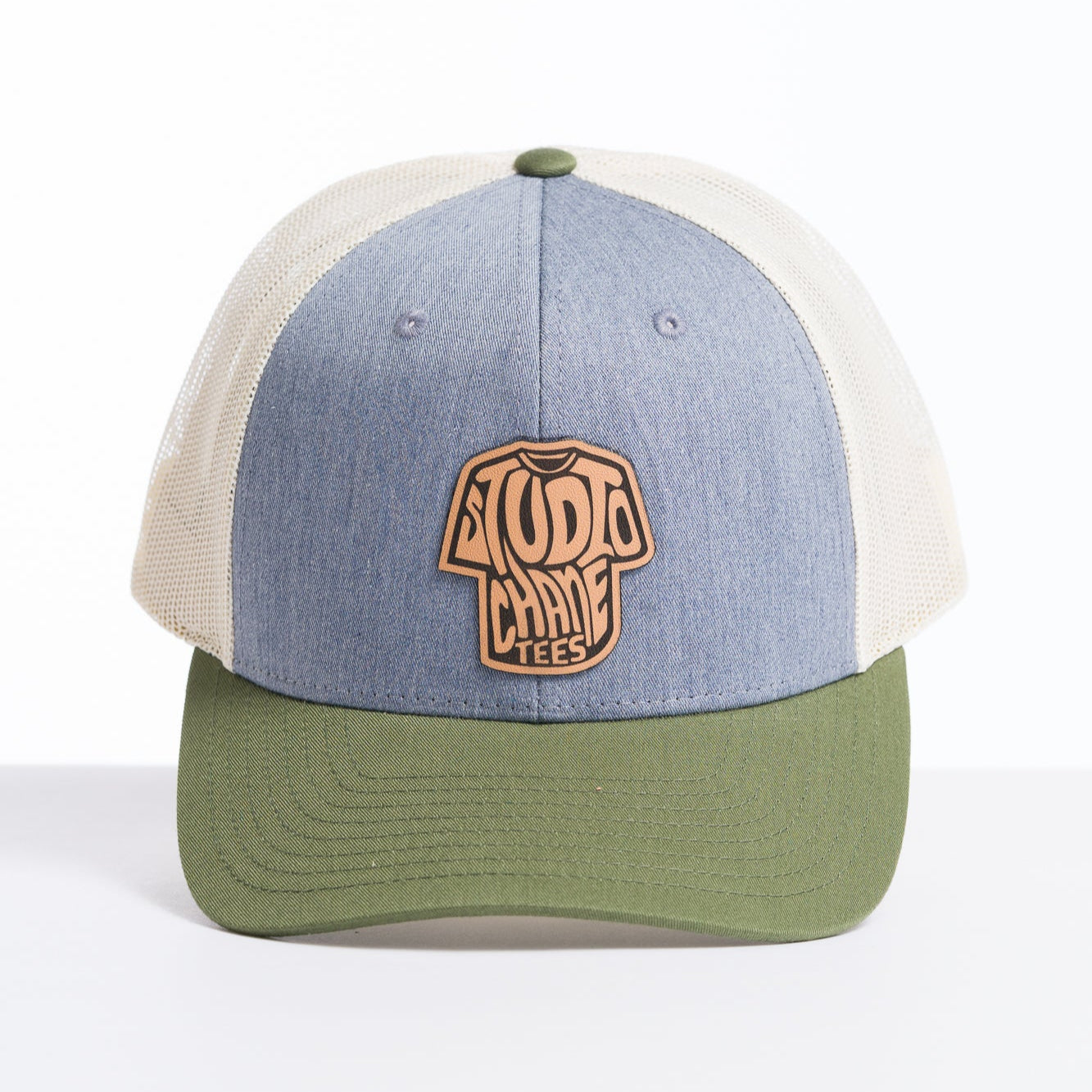 Studio Chane Leather Patch Trucker Hat