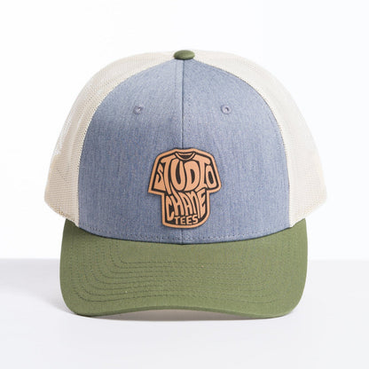 Studio Chane Leather Patch Trucker Hat