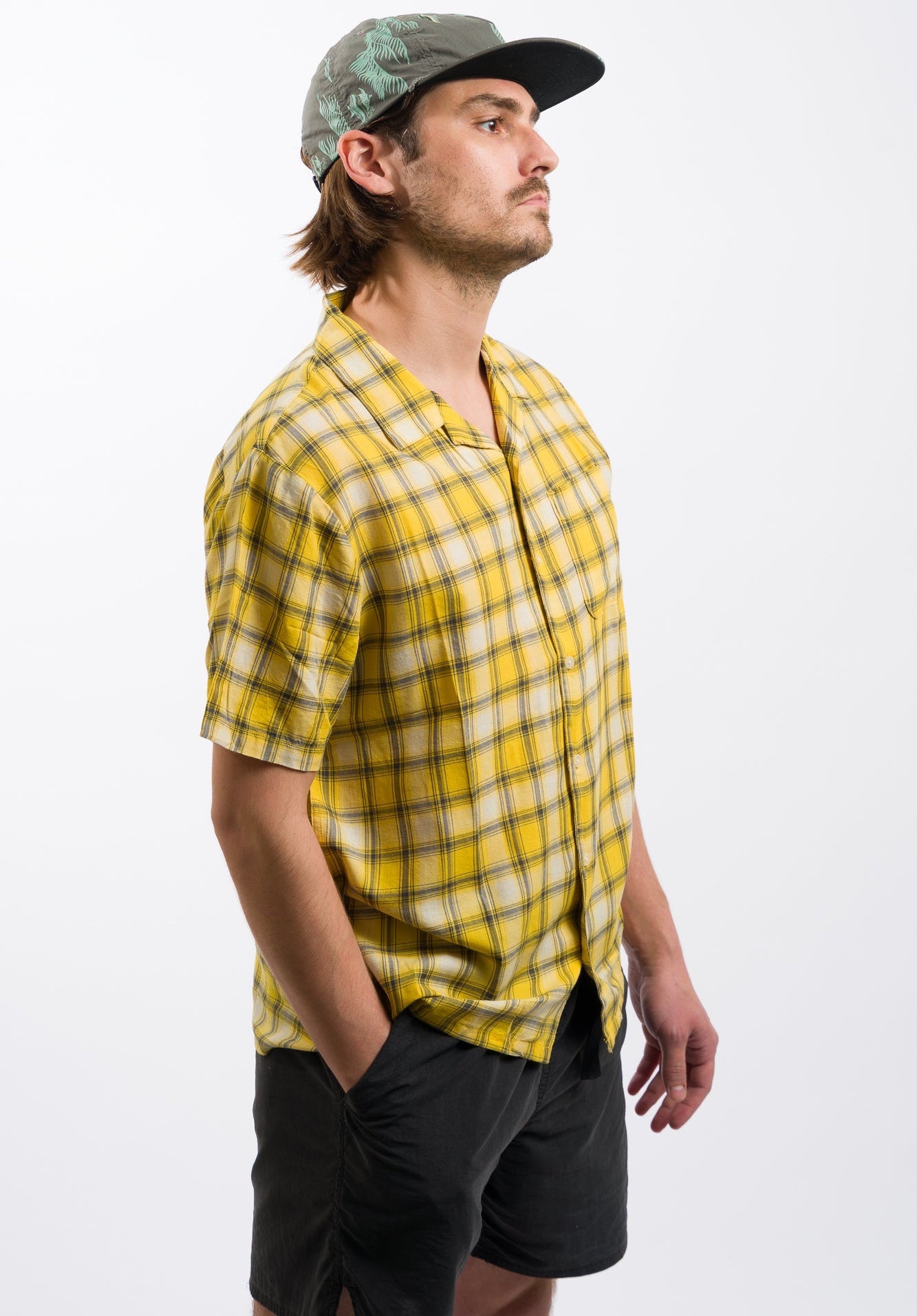 Volcom Stone Facet Woven Short Sleeve Shirt - Seedy Yellow