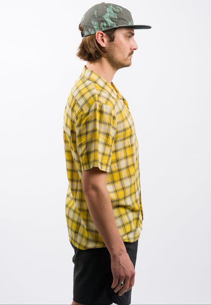 Volcom Stone Facet Woven Short Sleeve Shirt - Seedy Yellow