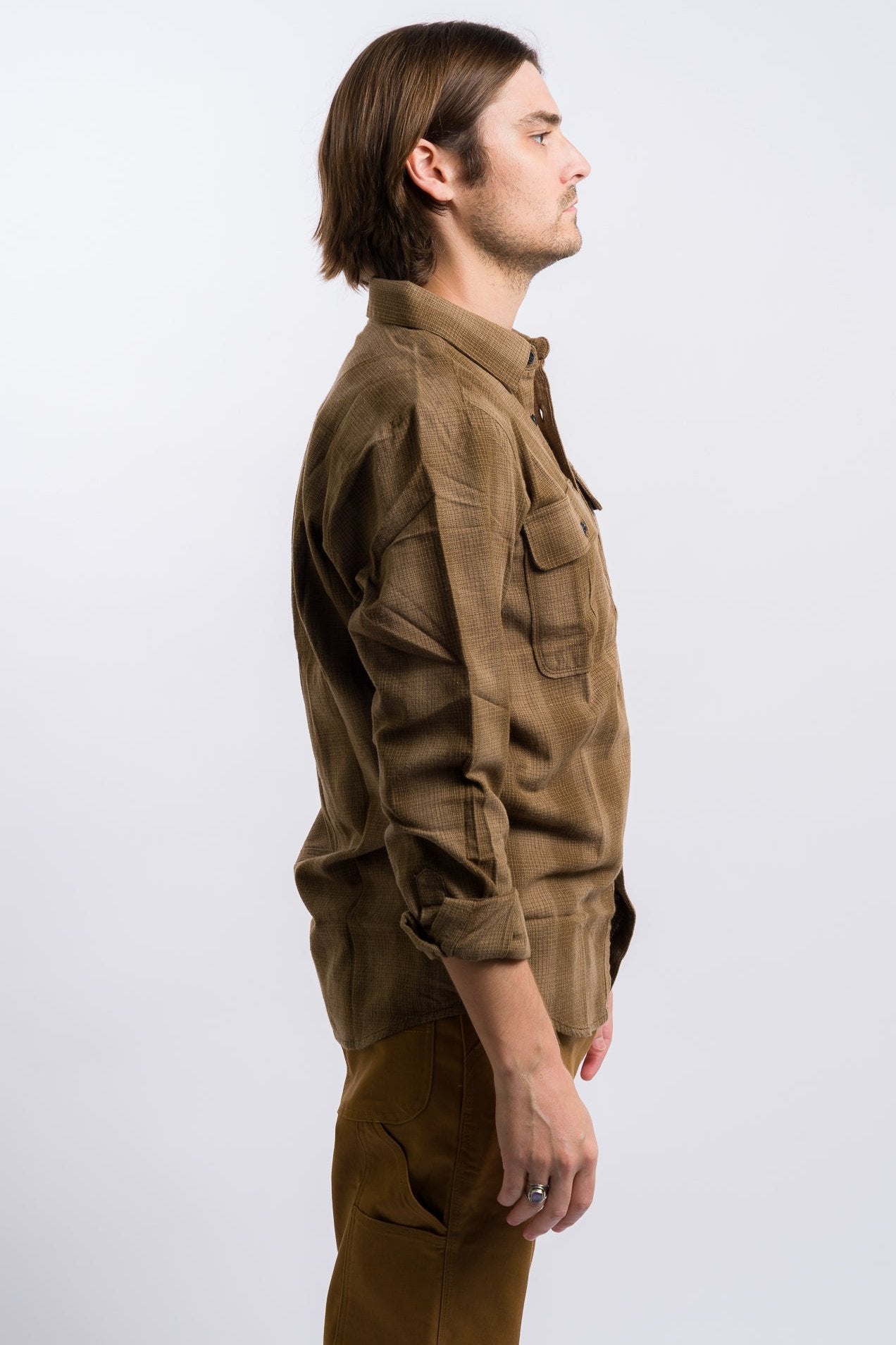 Volcom Shadowstone Long Sleeve Flannel Shirt - Dark Earth