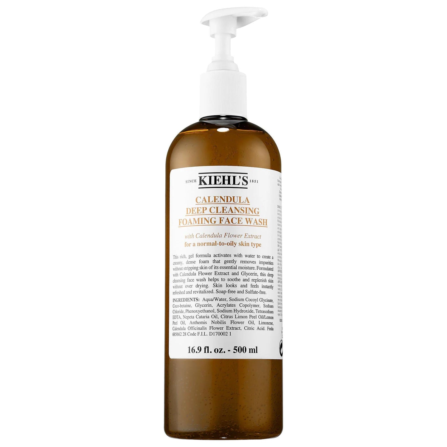 Calendula Deep Clean Foaming Face Wash - Gentle Cleanser for Oily Skin, Soothes &amp; Hydrates