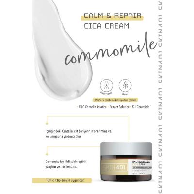 Skin401 Calm Repair Cica Cream - Soothing Face Cream for Sensitive Skin, Redness Relief &amp; Skin Barrier Repair - Vegan &amp; Cruelty-Free, 50ml