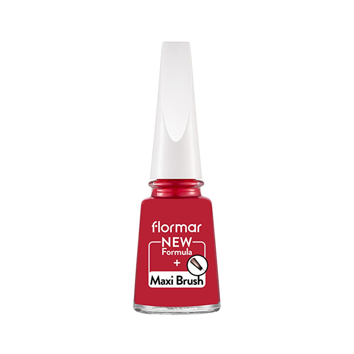 Flormar Fiery Red Nail Polish: High Pigment, Long Lasting &amp; Chip Resistant Formula for Strong, Glossy Nails
