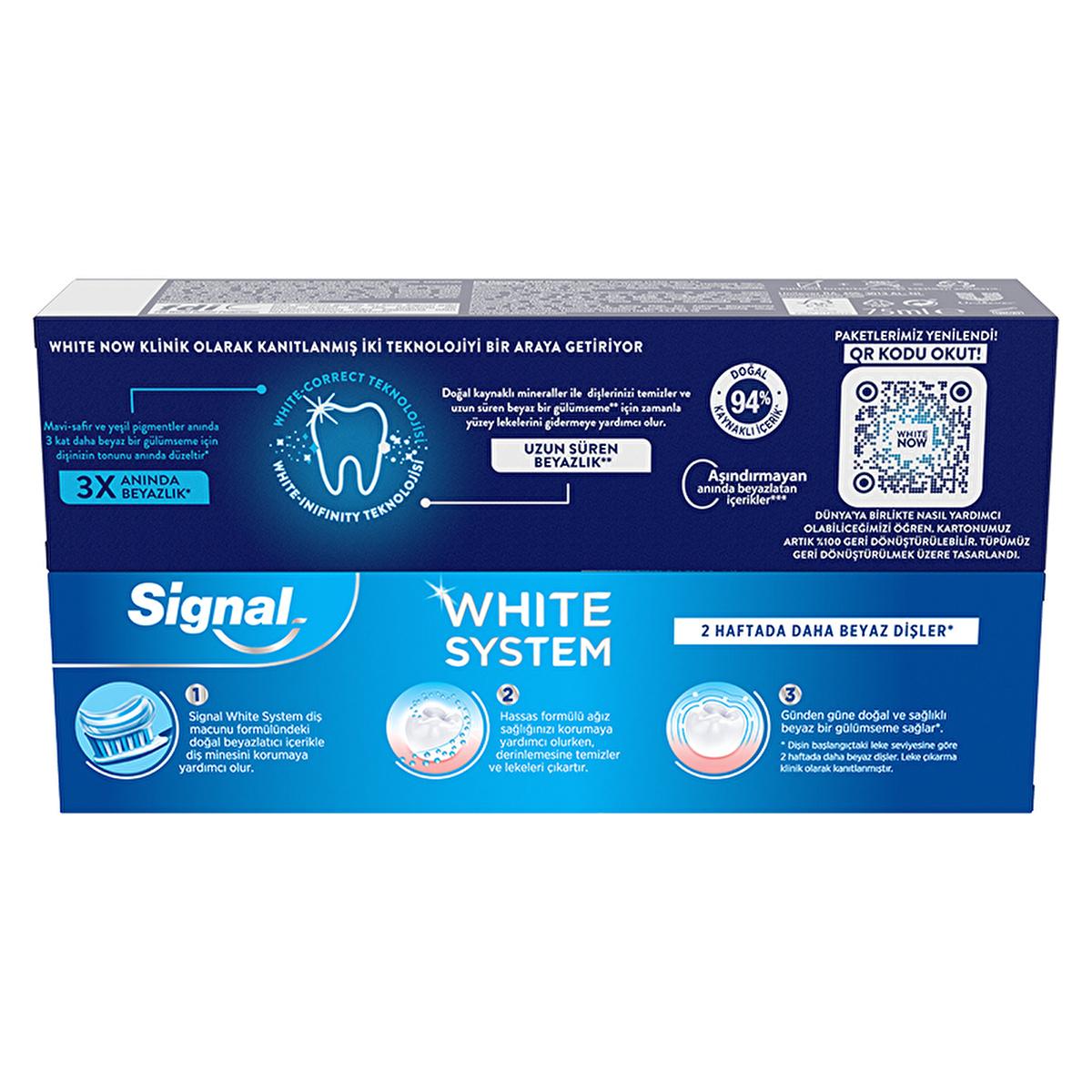 Signal White Now Teeth Whitening Toothpaste: Instant &amp; Long-Lasting White Smile, Removes Stains, Promotes Dental Hygiene - Complete Oral Care