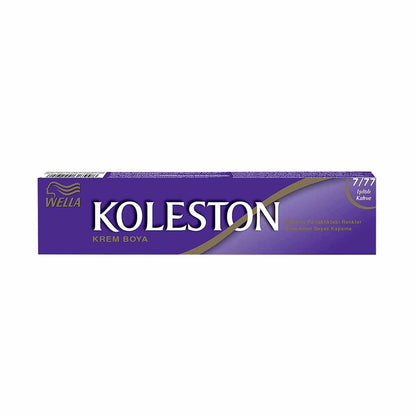 Wella Koleston Single Tüp Boya 7/77 Işıltılı Kahve - Permanent Hair Color for Grays with Irresistible Shine